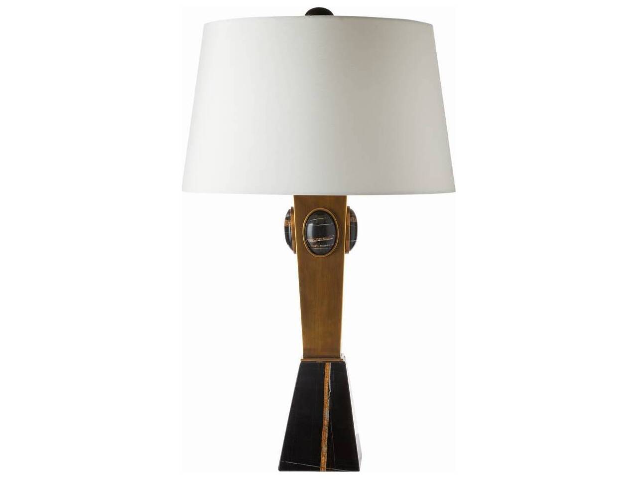 Arteriors Home Cairo Antique Brass Bengal White Buffet Lamp