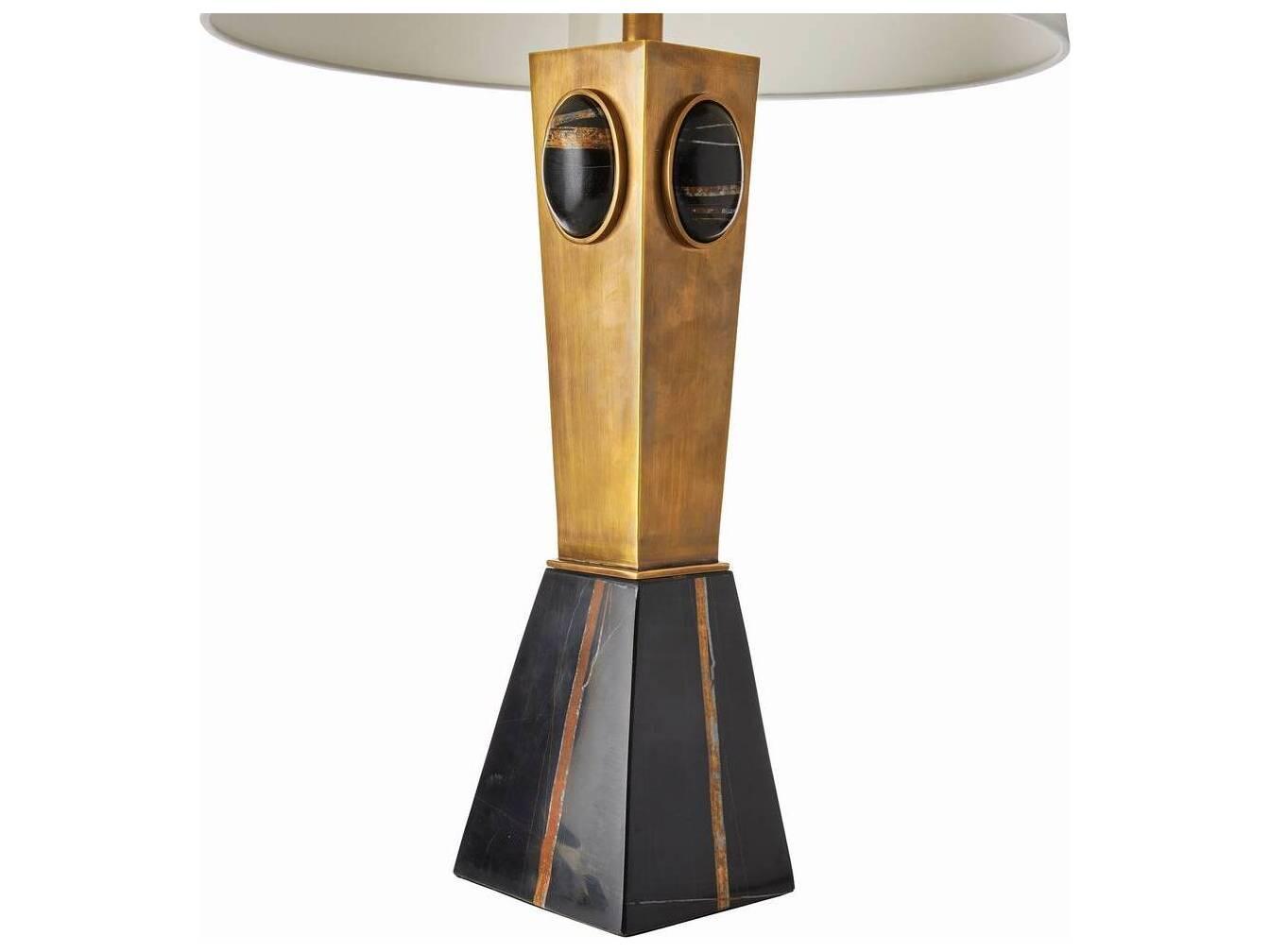 Arteriors Home Cairo Antique Brass Bengal White Buffet Lamp