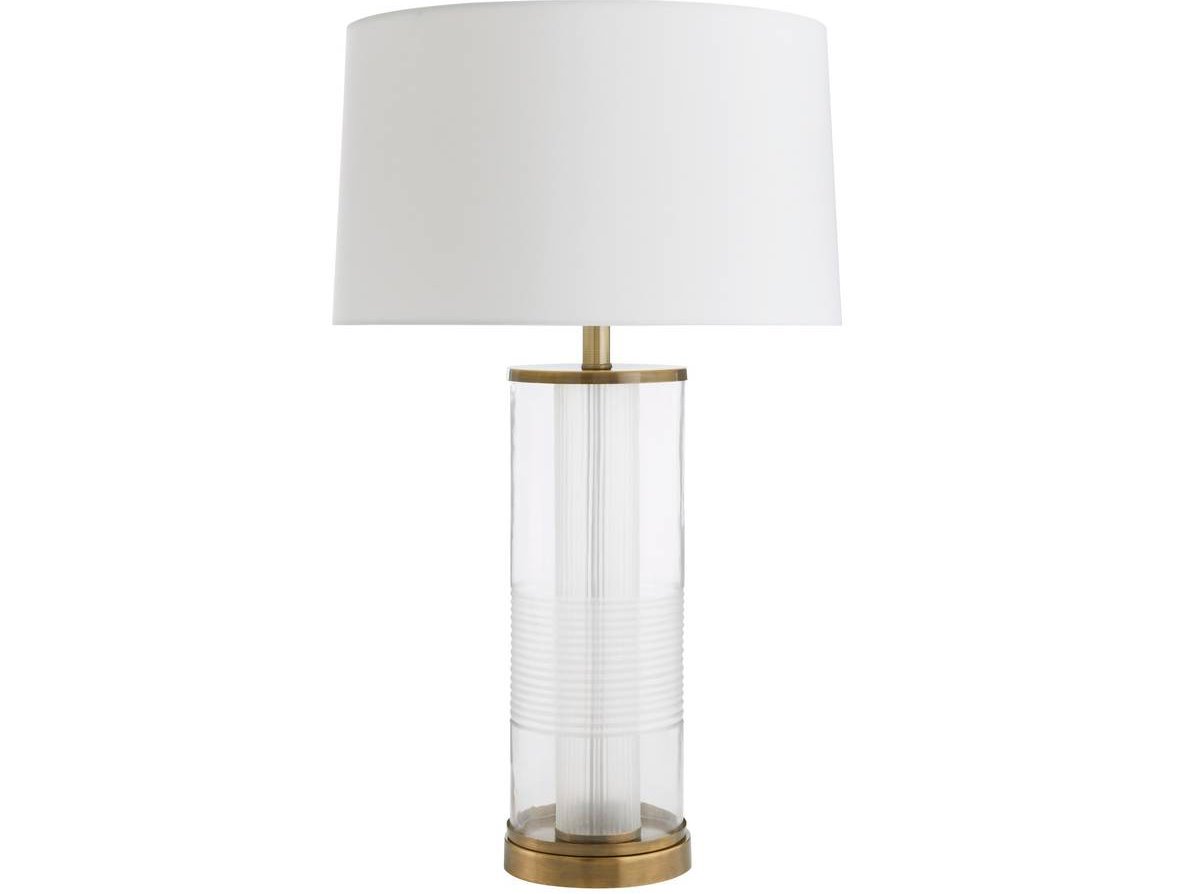 Arteriors Home Gianna Clear Etched Vintage Brass Buffet Lamp