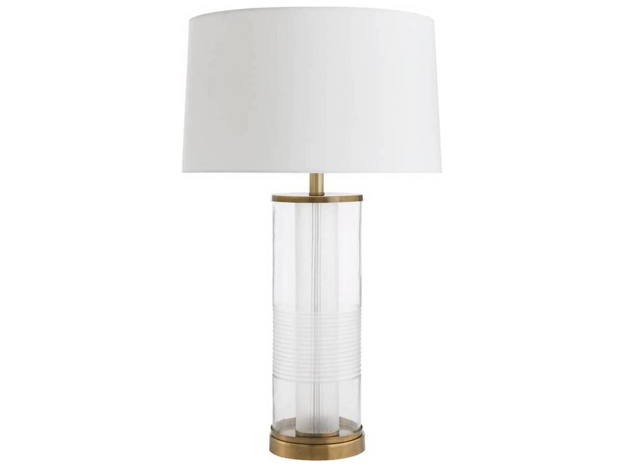 Arteriors Home Gianna Clear Etched Vintage Brass Buffet Lamp
