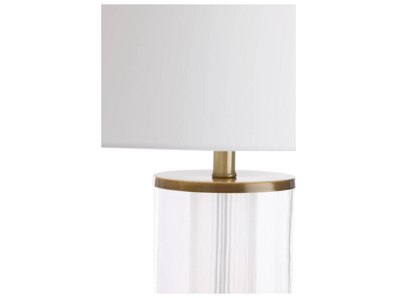 Arteriors Home Gianna Clear Etched Vintage Brass Buffet Lamp