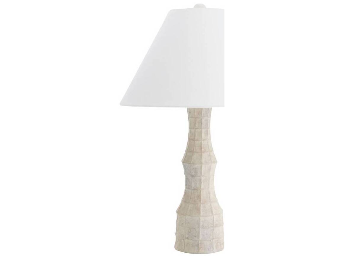 Arteriors Home Francine Egg Shell Antique Brass White Buffet Lamp