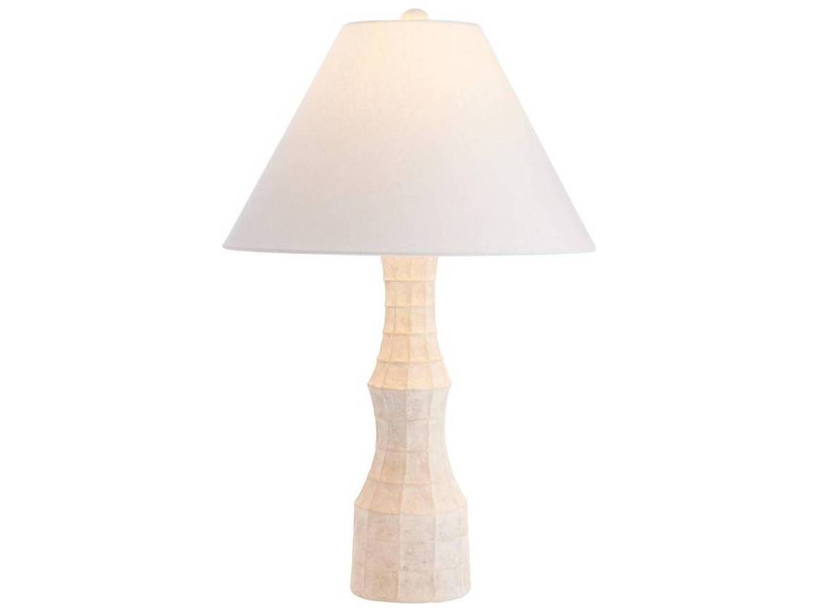 Arteriors Home Francine Egg Shell Antique Brass White Buffet Lamp