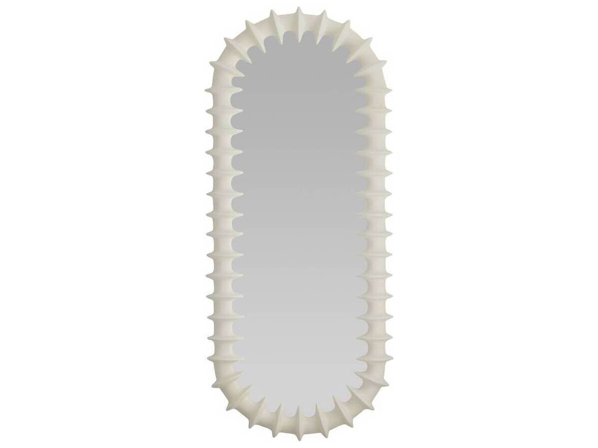 Arteriors Home Matte Ivory Plain Floor Mirror Oval