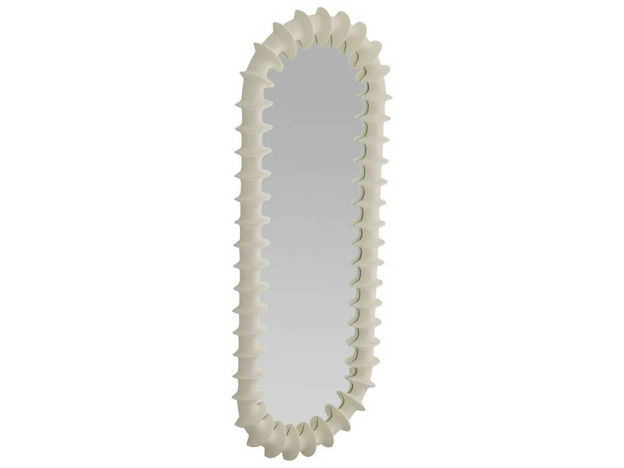 Arteriors Home Matte Ivory Plain Floor Mirror Oval