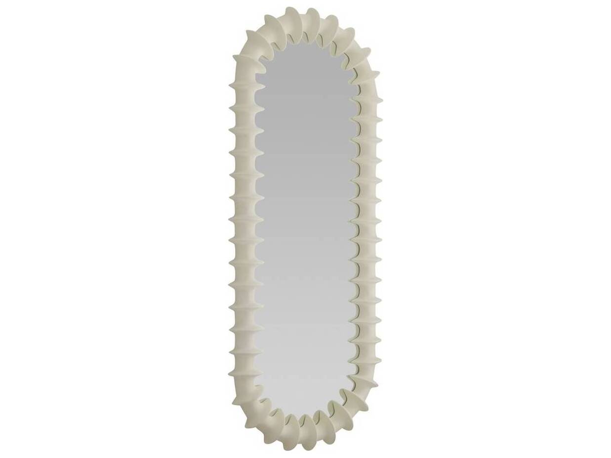 Arteriors Home Matte Ivory Plain Floor Mirror Oval