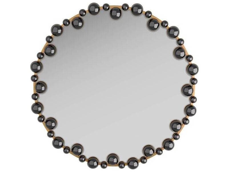 Arteriors Home Black Antique Brass Wall Mirror Round