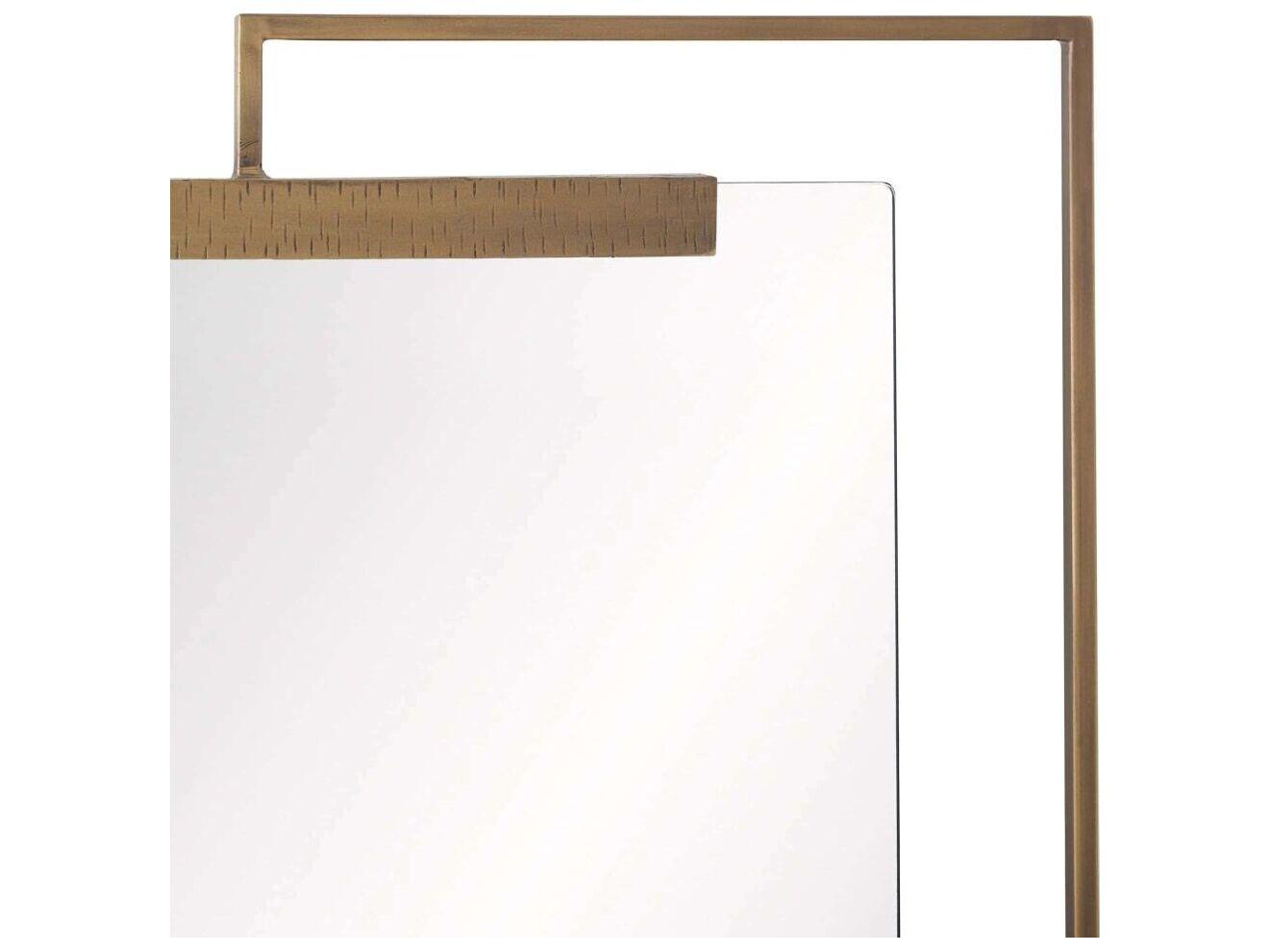 Arteriors Home Antique Brass Plain Wall Mirror Rectangular