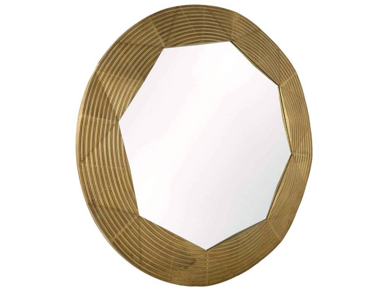 Arteriors Home Antique Brass Plain Wall Mirror Round