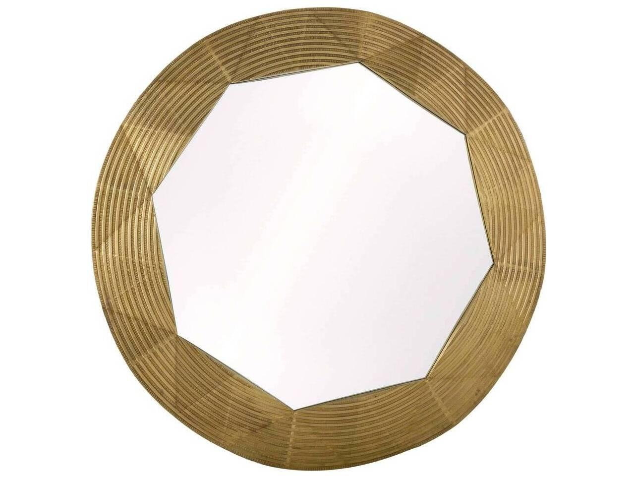 Arteriors Home Antique Brass Plain Wall Mirror Round
