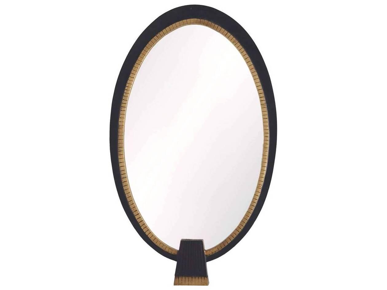 Arteriors Home Ebony Antique Brass Wall Mirror Oval