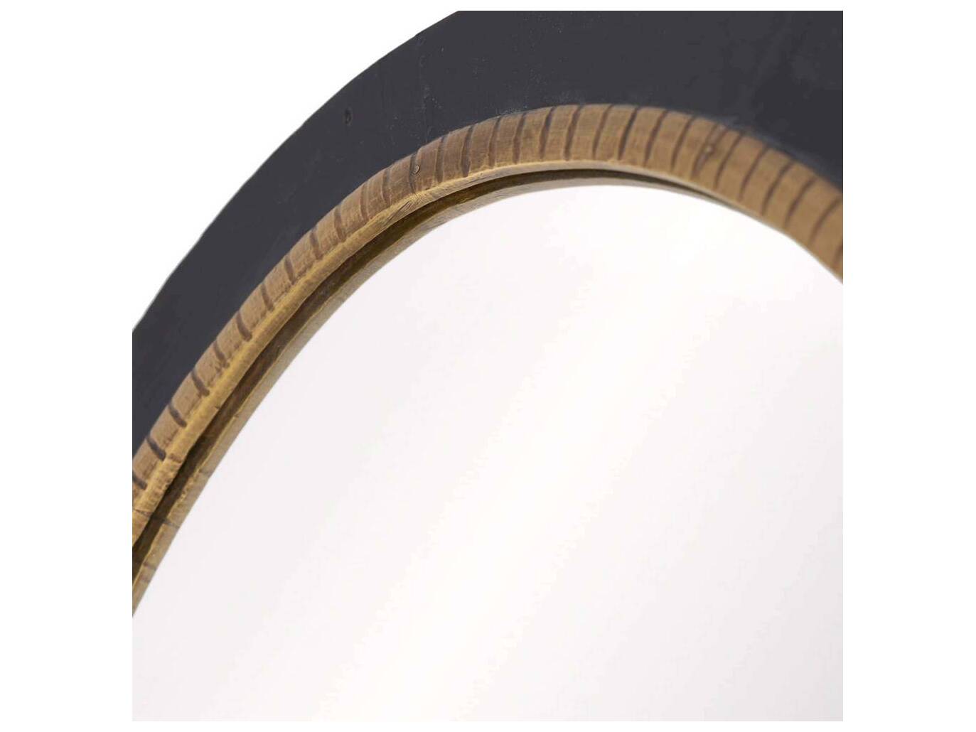 Arteriors Home Ebony Antique Brass Wall Mirror Oval