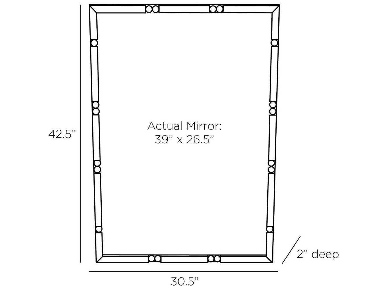 Arteriors Home Ebony White Wall Mirror Rectangular