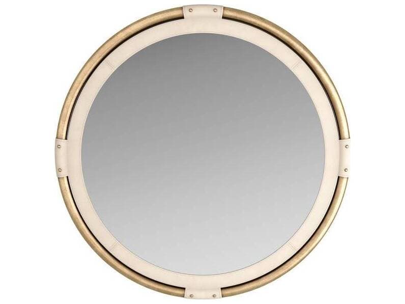 Arteriors Home Antique Brass Ivory Wall Mirror Round