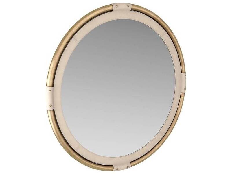 Arteriors Home Antique Brass Ivory Wall Mirror Round