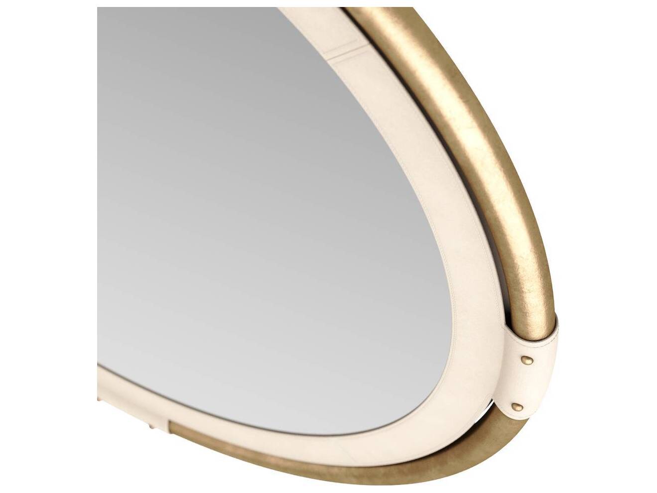 Arteriors Home Antique Brass Ivory Wall Mirror Round