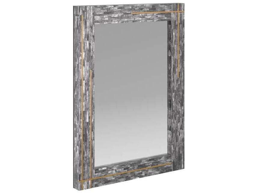 Arteriors Home Gray Antique Brass Wall Mirror Rectangular