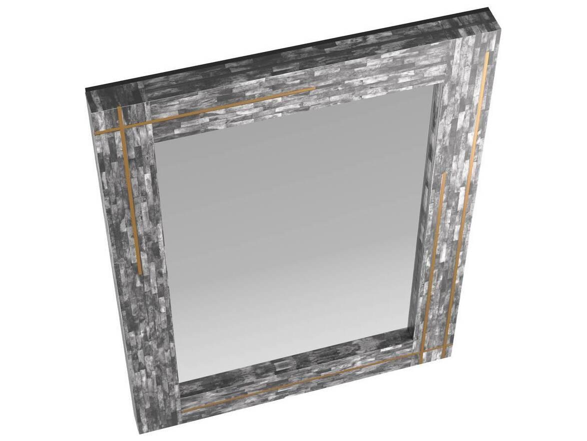 Arteriors Home Gray Antique Brass Wall Mirror Rectangular
