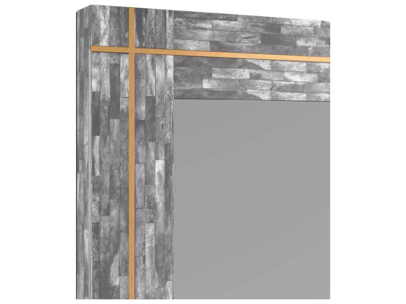 Arteriors Home Gray Antique Brass Wall Mirror Rectangular