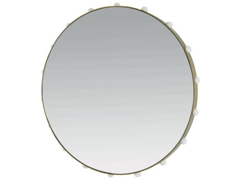 Arteriors Home Antique Brass White Wall Mirror Round