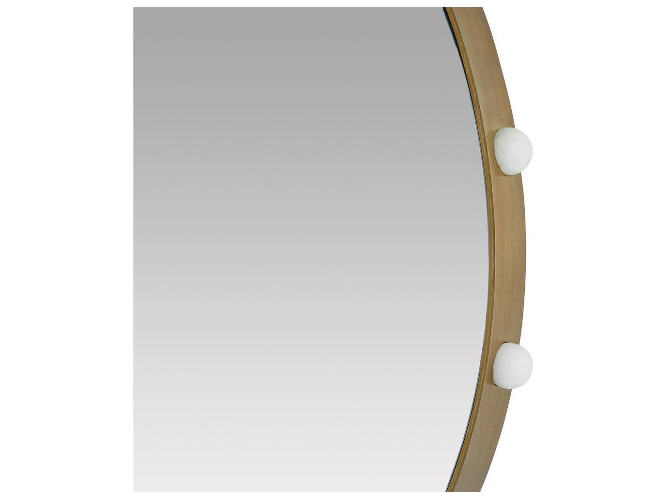 Arteriors Home Antique Brass White Wall Mirror Round