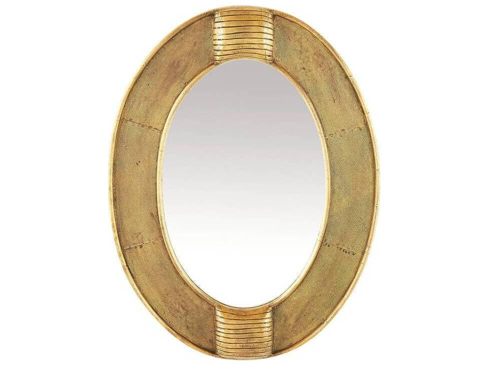Arteriors Home Antique Brass Plain Wall Mirror Oval