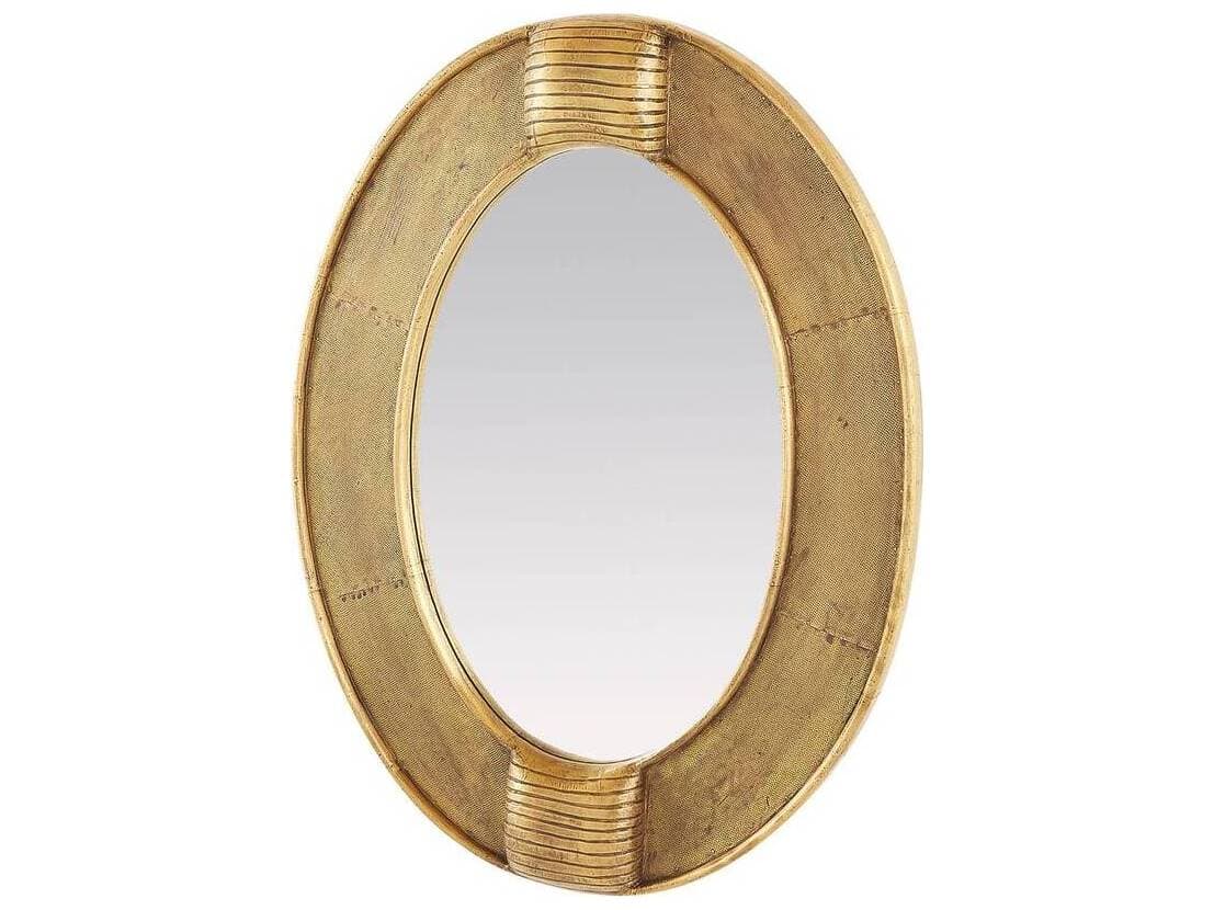 Arteriors Home Antique Brass Plain Wall Mirror Oval