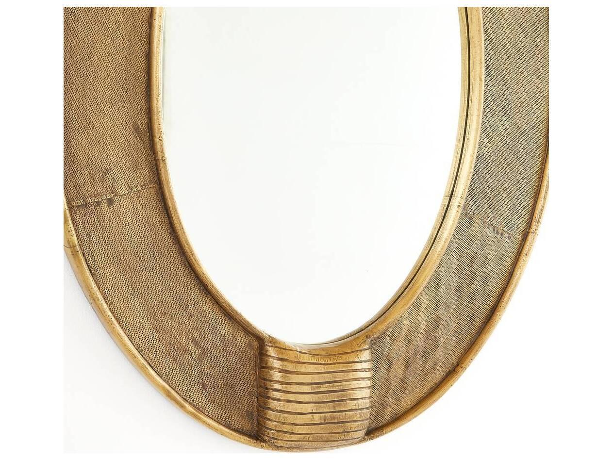 Arteriors Home Antique Brass Plain Wall Mirror Oval