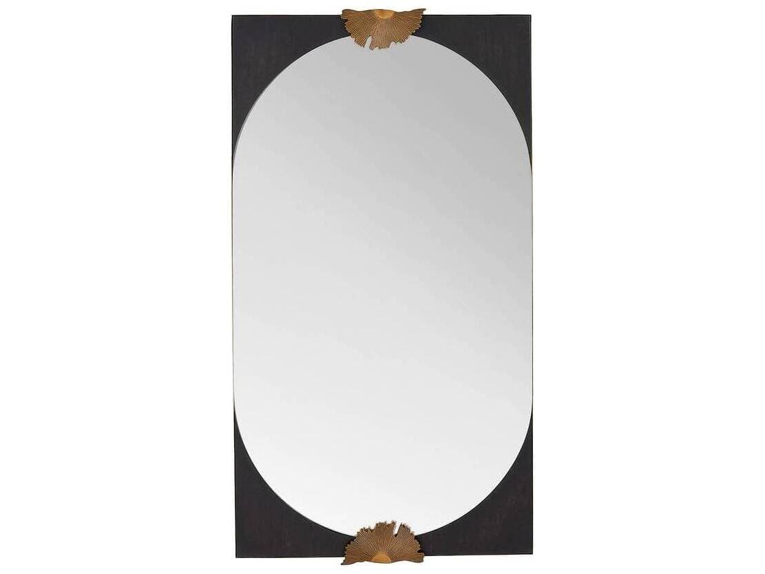 Arteriors Home Antique Brass Ebony Wall Mirror Rectangular