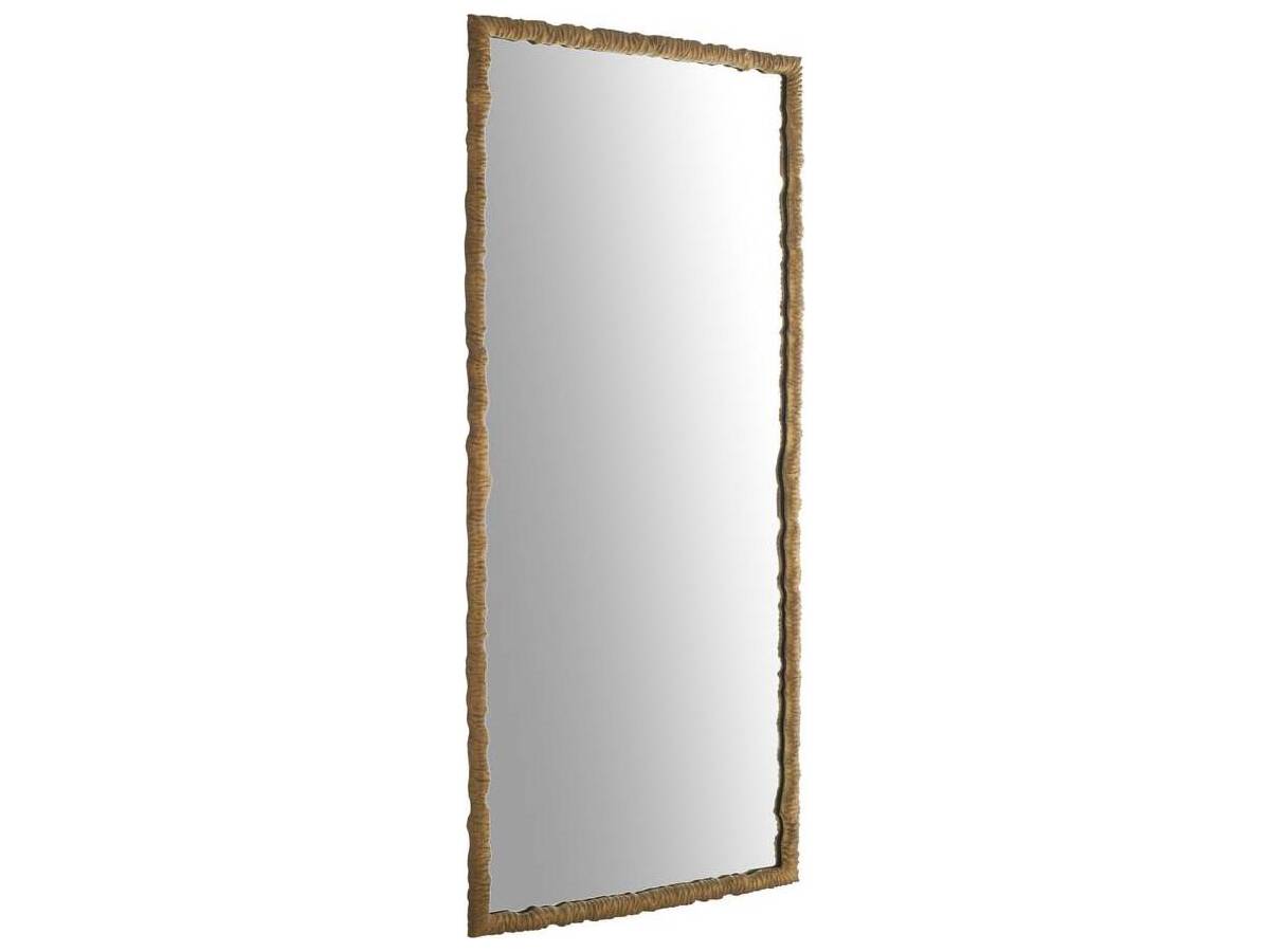 Arteriors Home Antique Brass Plain Floor Mirror Rectangular