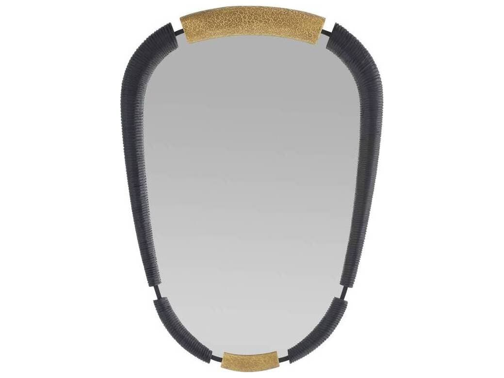 Arteriors Home Ebony Antique Brass Wall Mirror Oval
