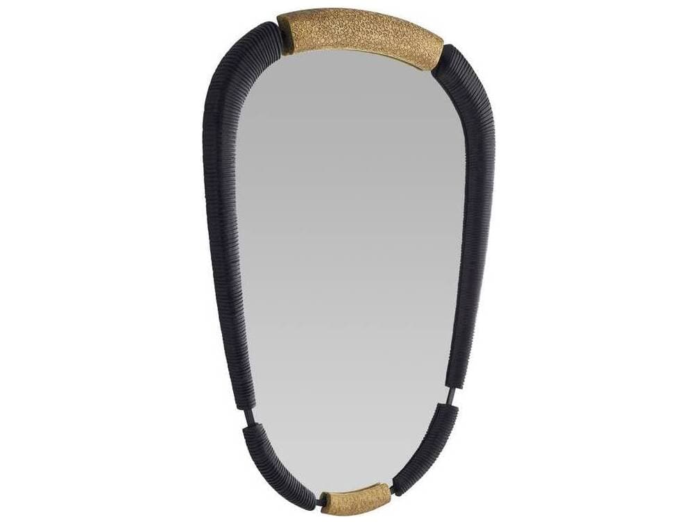 Arteriors Home Ebony Antique Brass Wall Mirror Oval