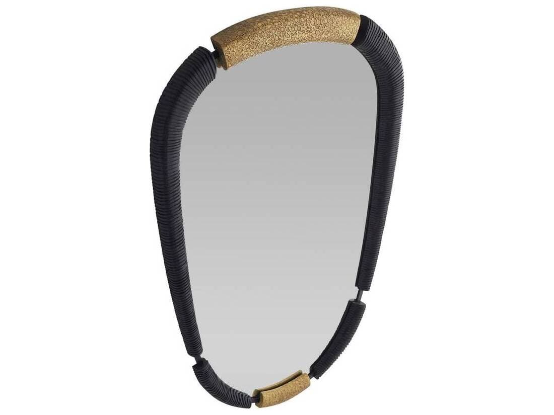 Arteriors Home Ebony Antique Brass Wall Mirror Oval