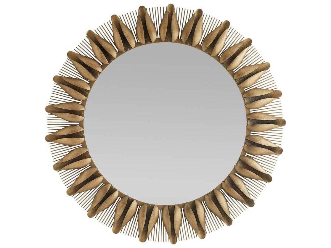 Arteriors Home Antique Brass Plain Wall Mirror Round