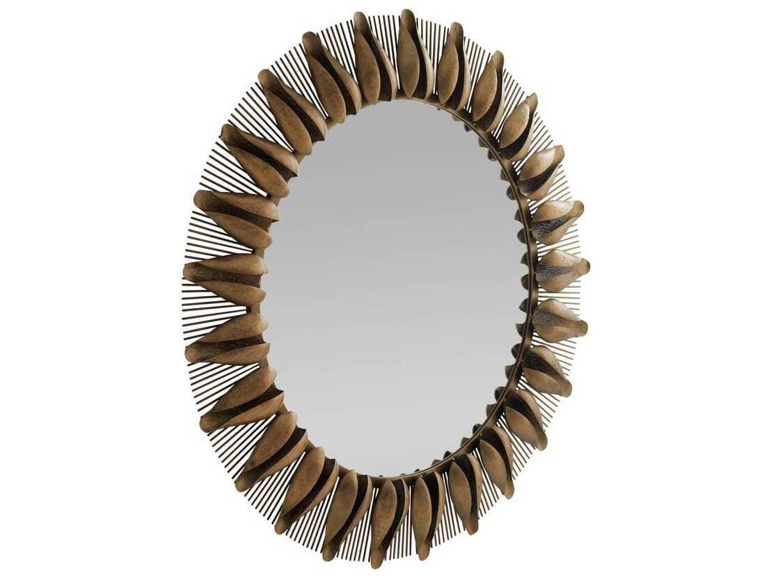 Arteriors Home Antique Brass Plain Wall Mirror Round