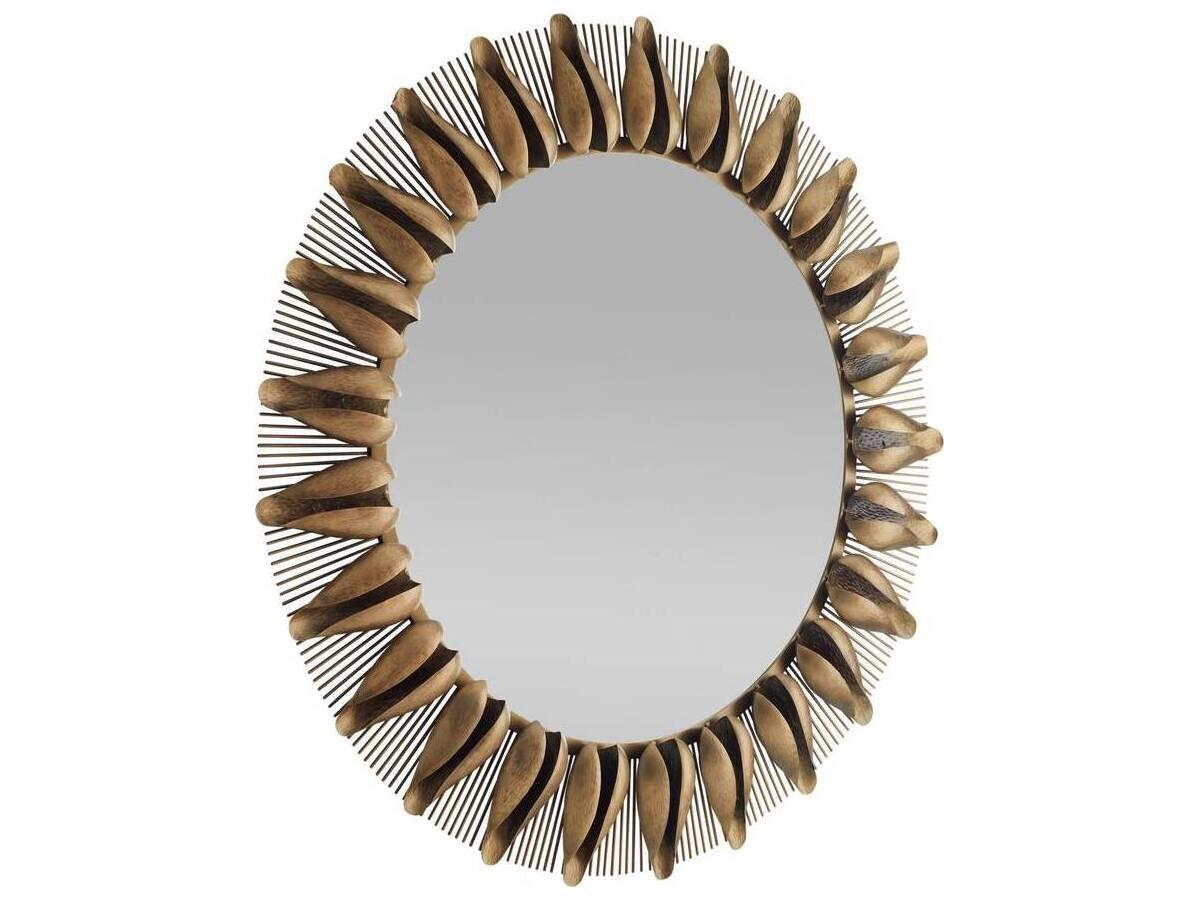 Arteriors Home Antique Brass Plain Wall Mirror Round