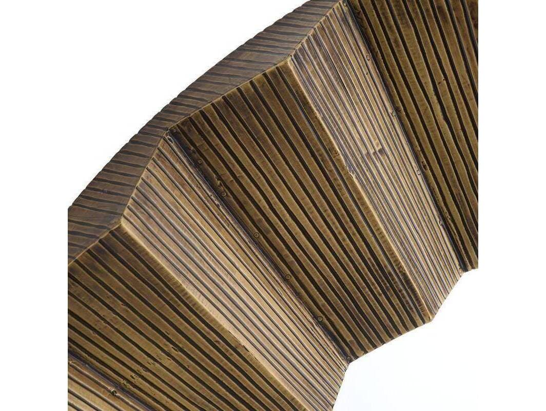 Arteriors Home Kelby Dark Antique Brass Plain Gold Round Wall Mirror