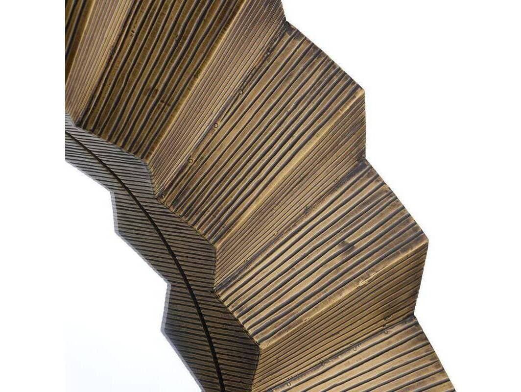 Arteriors Home Kelby Dark Antique Brass Plain Gold Round Wall Mirror