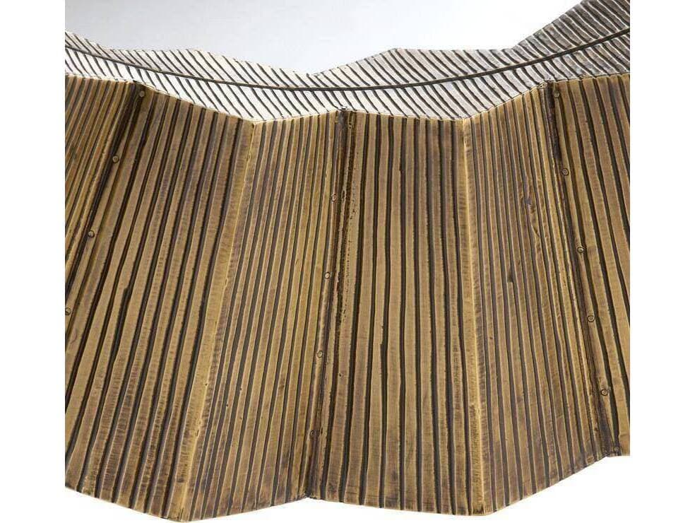 Arteriors Home Kelby Dark Antique Brass Plain Gold Round Wall Mirror