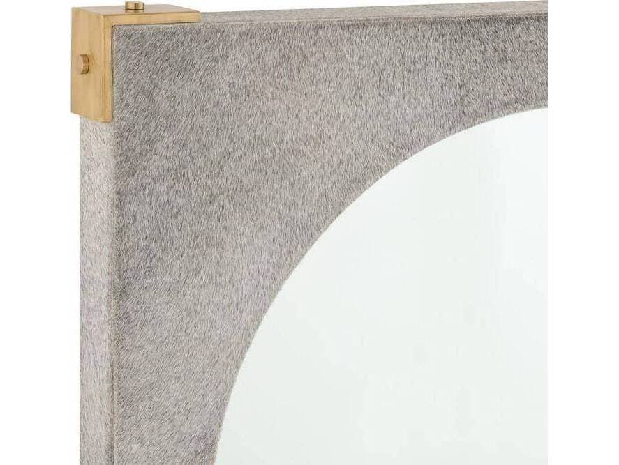 Arteriors Home Kristen Gray Antique Brass Plain Gold Round Wall Mirror