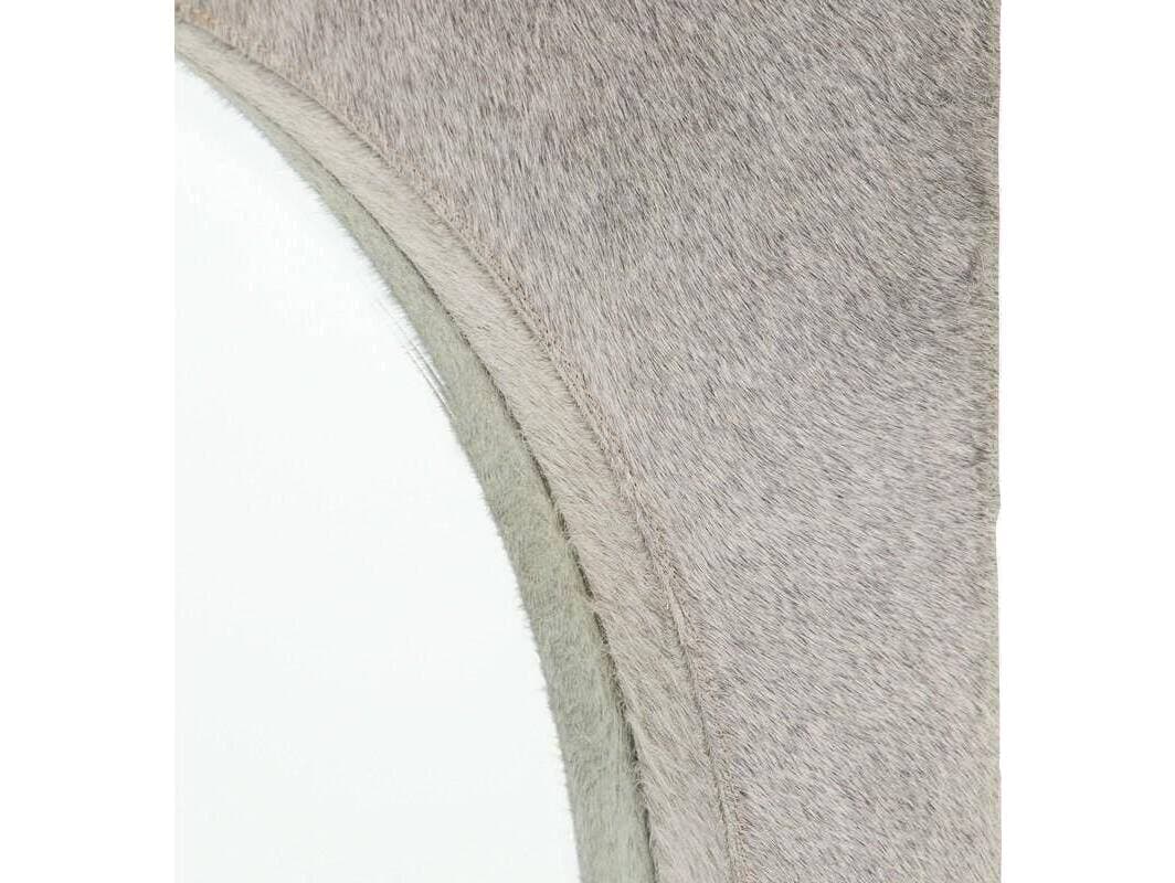 Arteriors Home Kristen Gray Antique Brass Plain Gold Round Wall Mirror