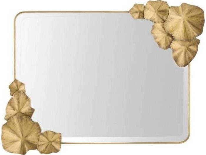 Arteriors Home Ismerie Antique Brass Plain Gold Rectangular Wall Mirror