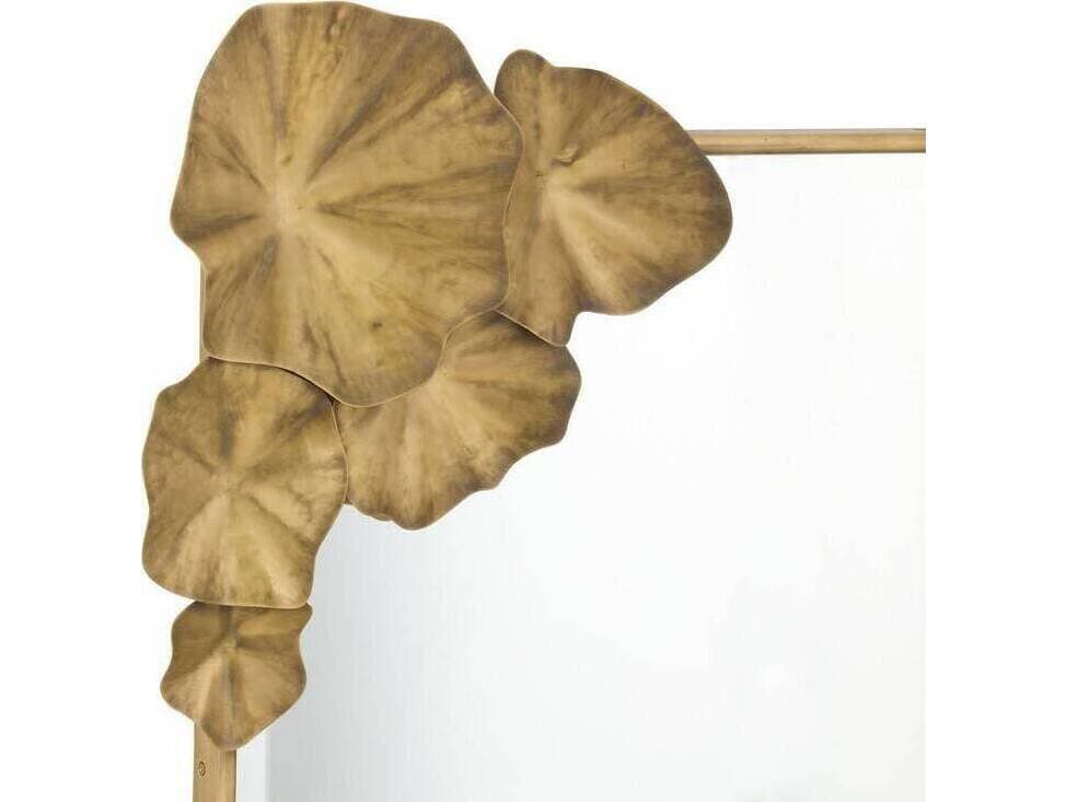 Arteriors Home Ismerie Antique Brass Plain Gold Rectangular Wall Mirror