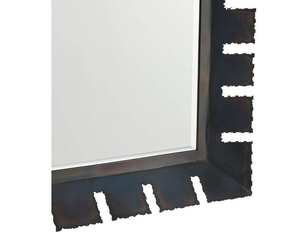 Arteriors Home Jaguar Burnt Iron Plain Black Rectangular Wall Mirror