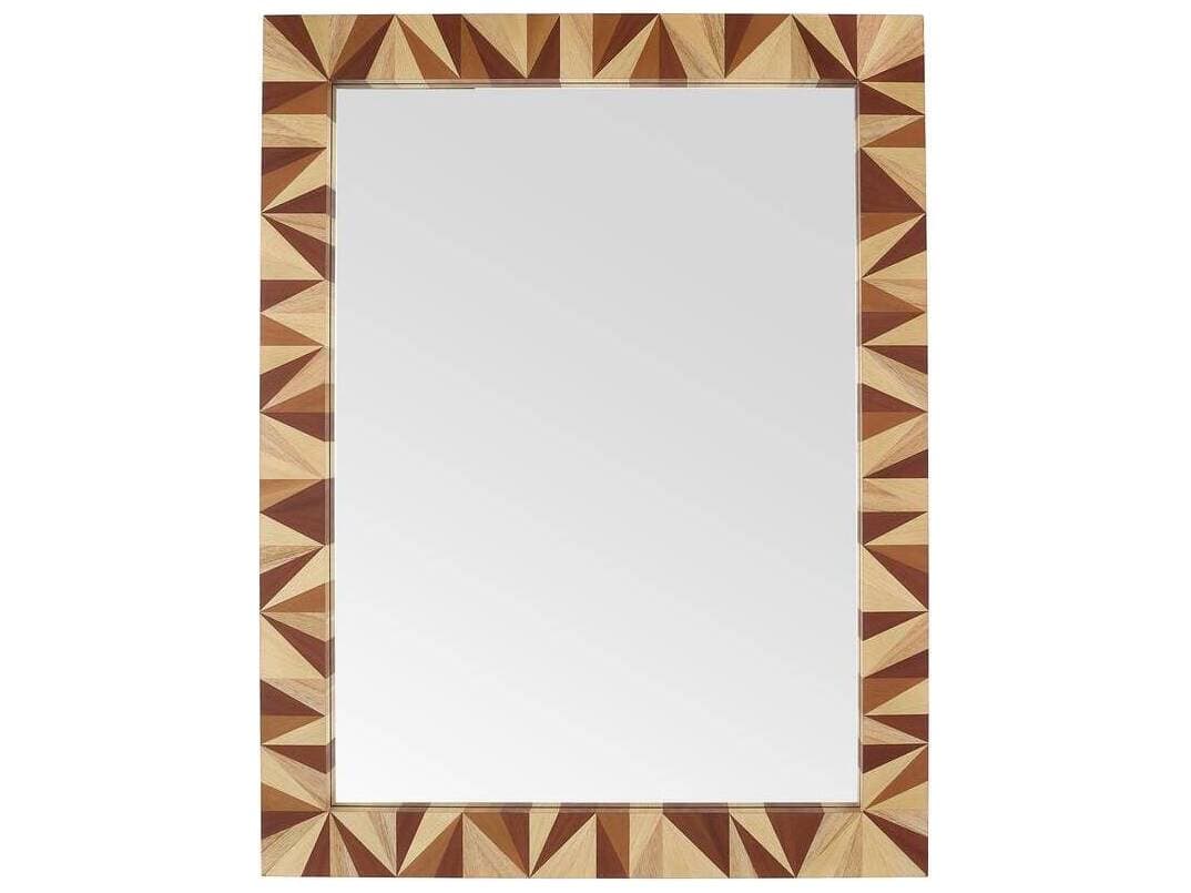 Arteriors Home Blonde Straw Marquetry Plain Wall Mirror Rectangular
