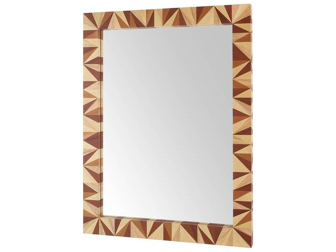 Arteriors Home Blonde Straw Marquetry Plain Wall Mirror Rectangular
