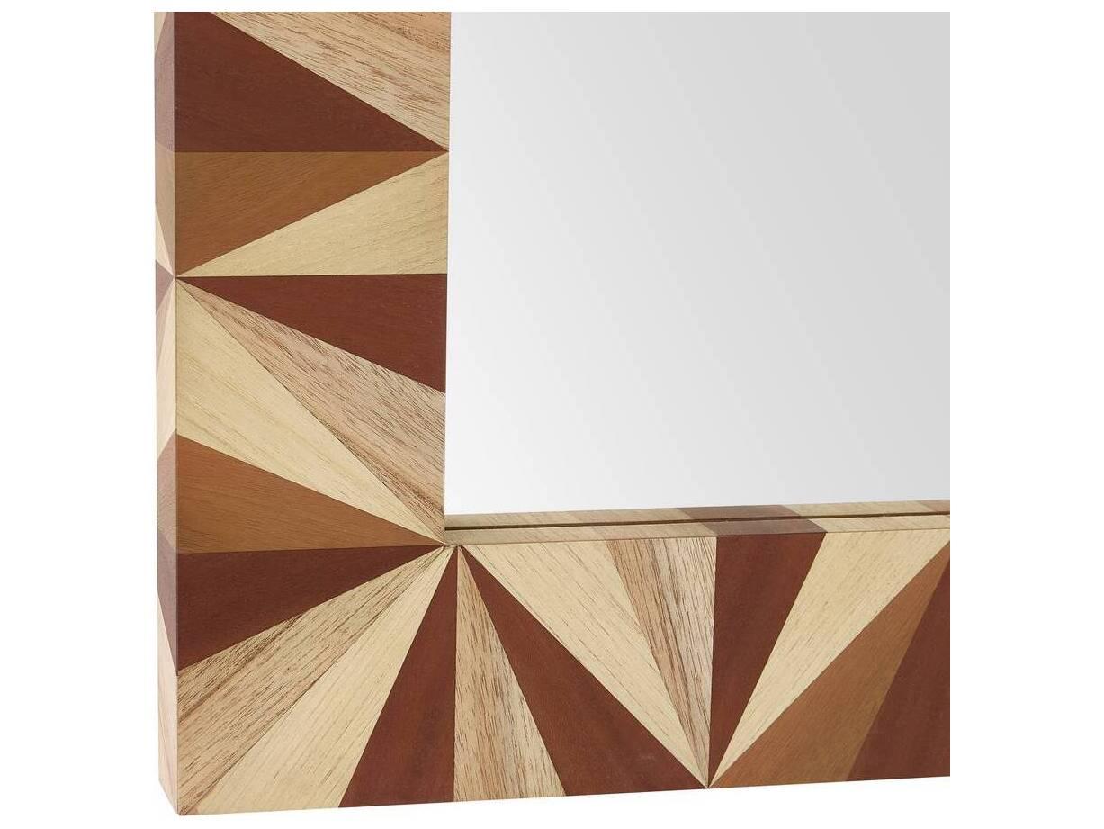 Arteriors Home Blonde Straw Marquetry Plain Wall Mirror Rectangular