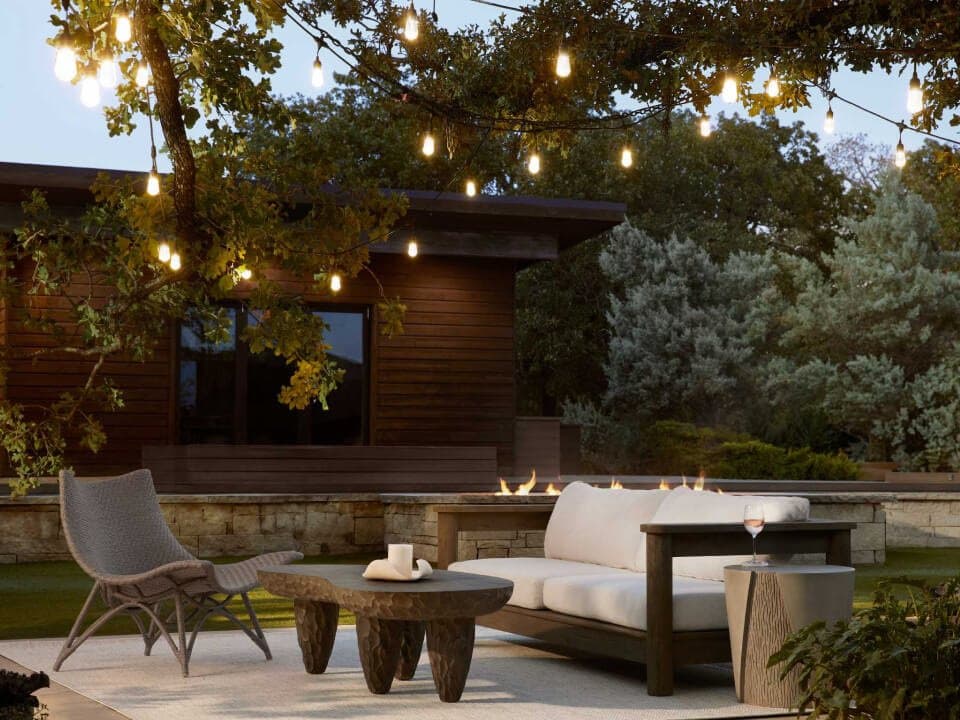 Arteriors Outdoor Caldwell Teak Cushion Lounge Set