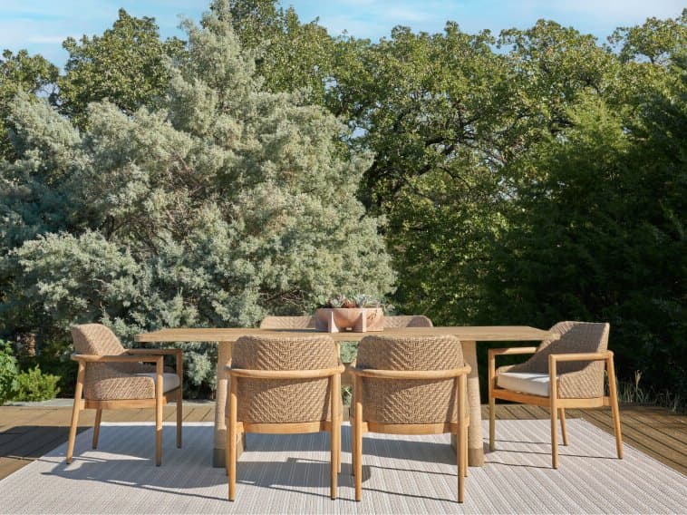 Arteriors Outdoor Delrio Teak Dining Set