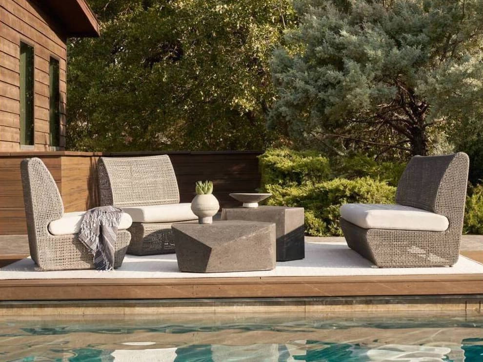 Arteriors Outdoor Dupont Wicker Cushion Lounge Set